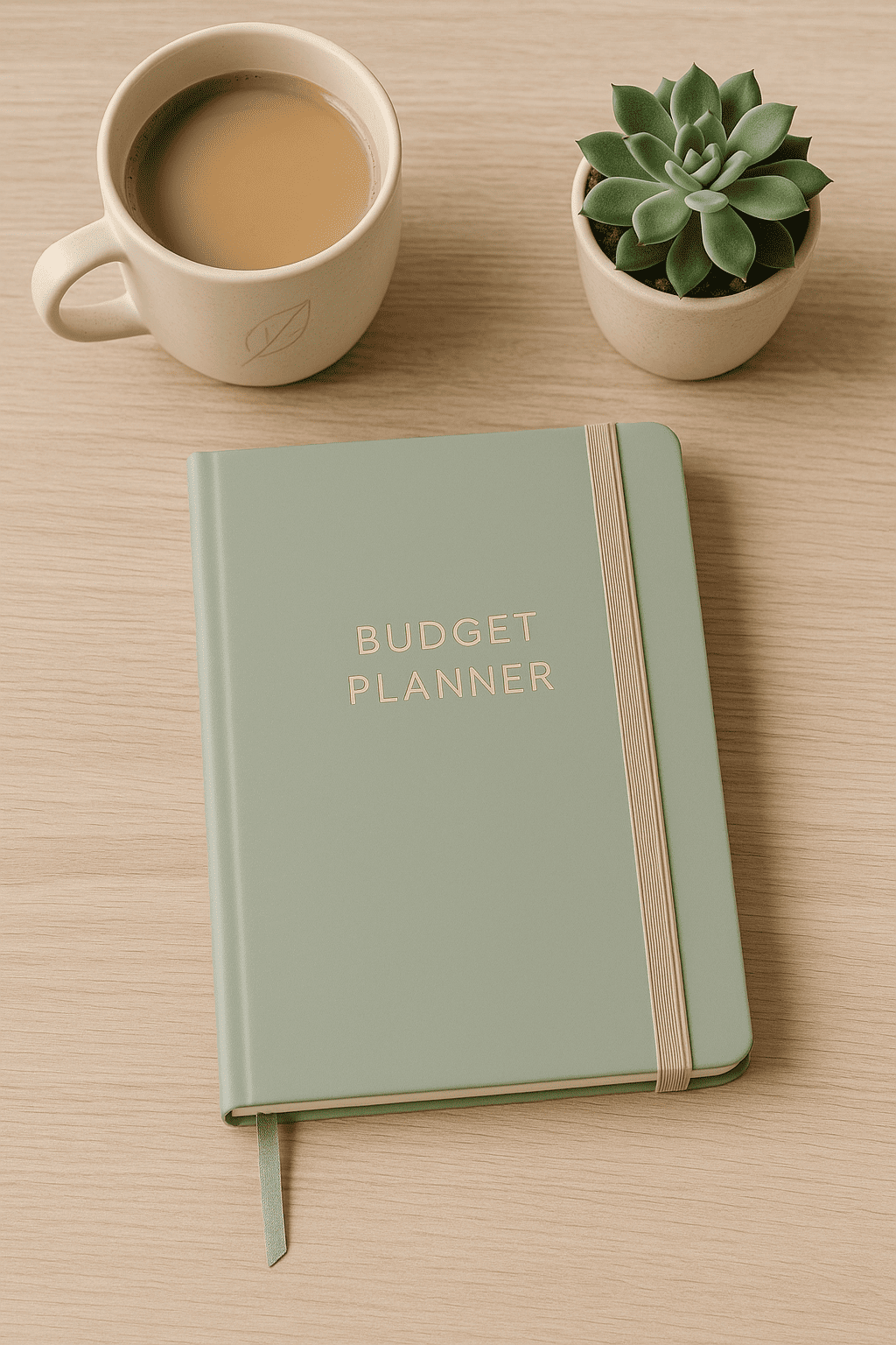 Budgeting for Beginners concept showing a workspace with notepad, calculator, and envelopes used to avoid common budgeting mistakes.