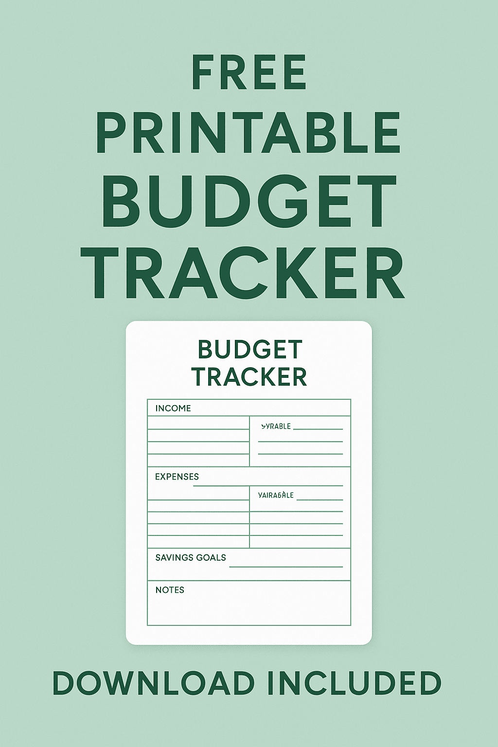 Free Printable Budget Tracker