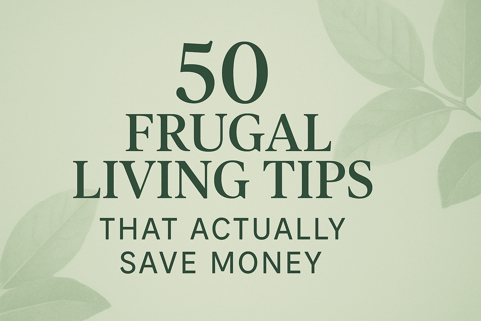 Frugal Living Tips That Actually Save Money